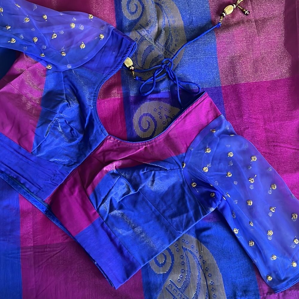 Fancy party wear saree with blouse